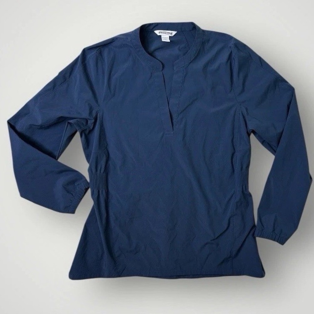 Athleta‎ Headlands Hybrid Popover Top Navy Blue Size L Windbreaker Pullover